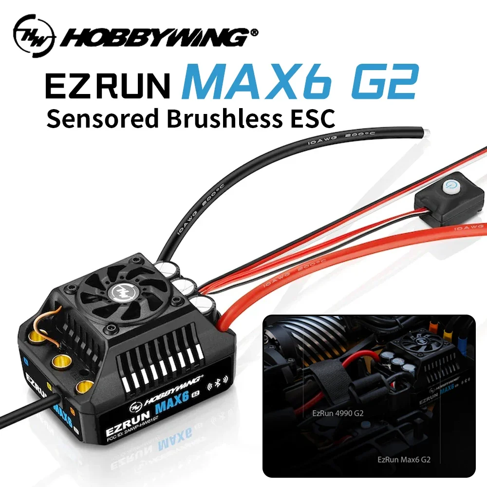 Hobbywing EzRun MAX6 G2 200A ESC 4990 1650KV Motor Sensored Brushless For RC Car Accessories