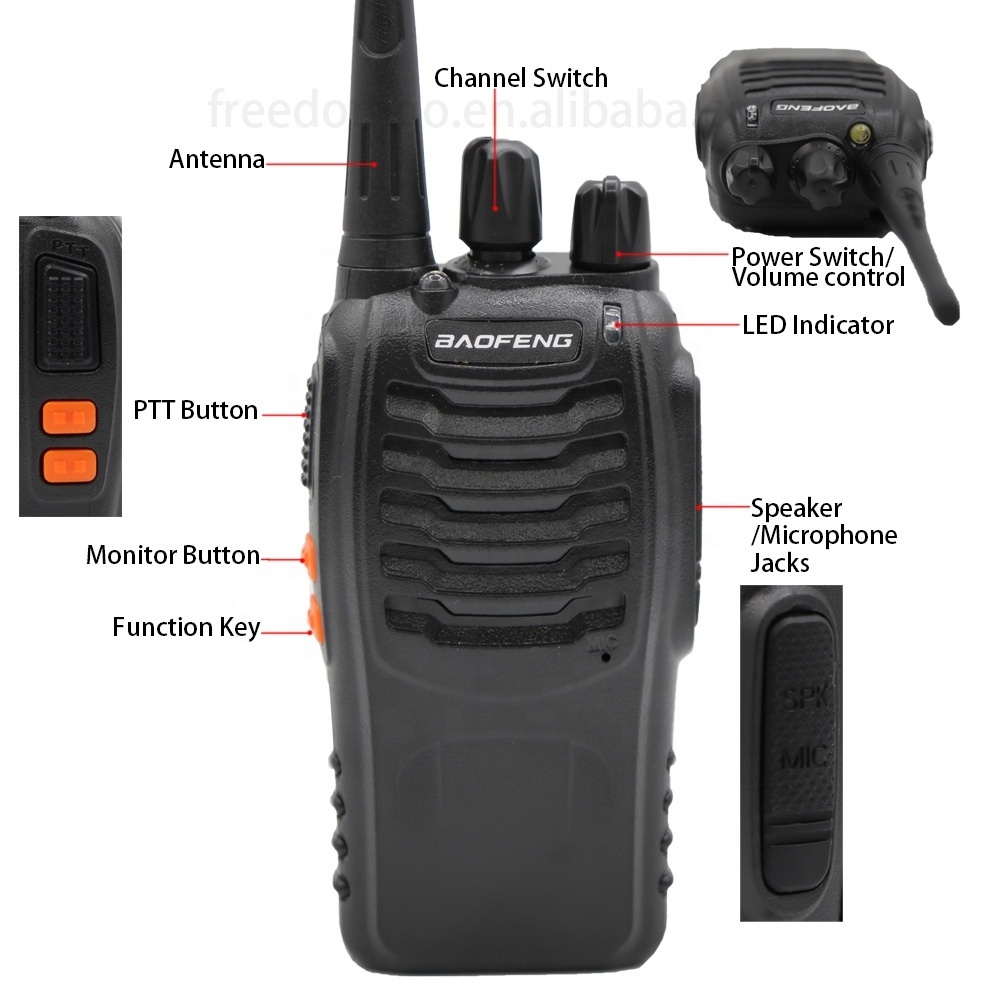 BAO FENG BF-888S Outdoor Interphone Wireless Radio Walkie Talkie Longer Distance Silent Secret Voice Handheld Walkie-talkie 16