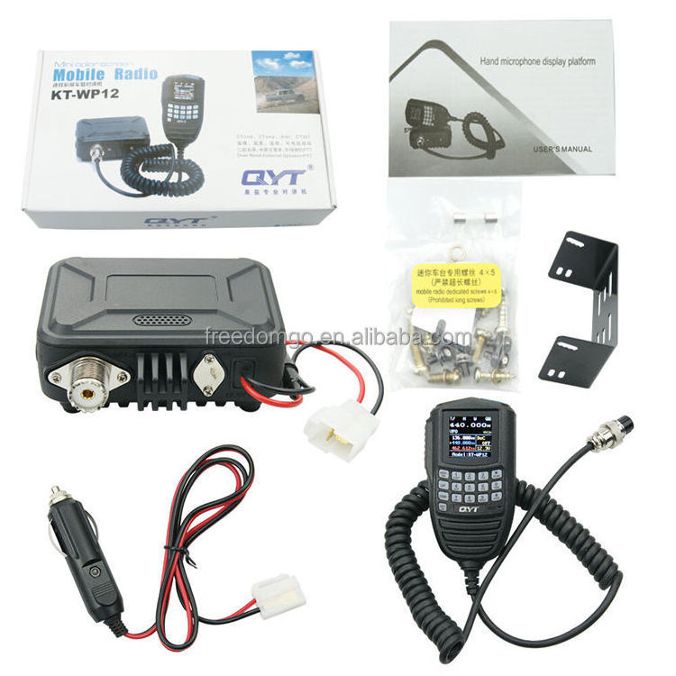 QYT KT-WP12 Mini Color Screen Car Microphone 25 Watts Mobile Radio VHF UHF Long Range Vehicle Ham Radio