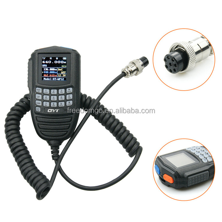 QYT KT-WP12 Mini Color Screen Car Microphone 25 Watts Mobile Radio VHF UHF Long Range Vehicle Ham Radio