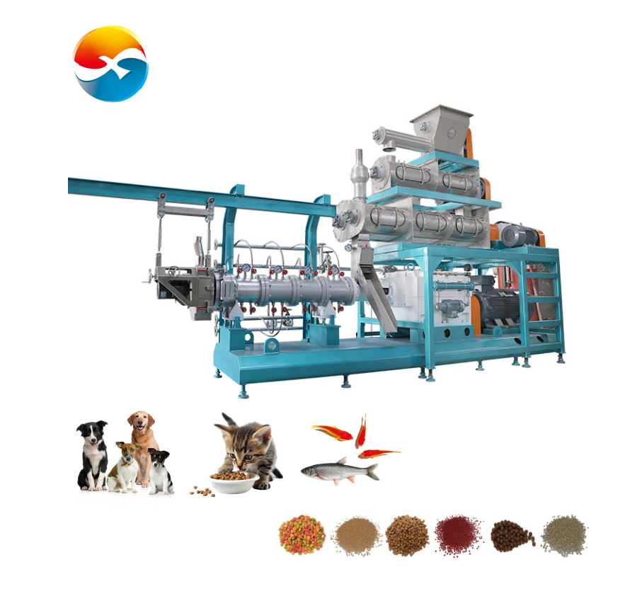 High-Efficiency Automatic Pet dog Cat Feed Pellet Feed Processing Machines Extruder For Fish Food