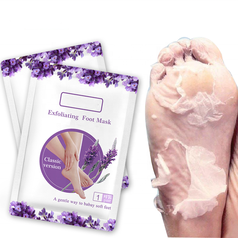 Private label Moisturizing Exfoliating Footmask Lavender Feet Peeling Foot Skin Care Mask