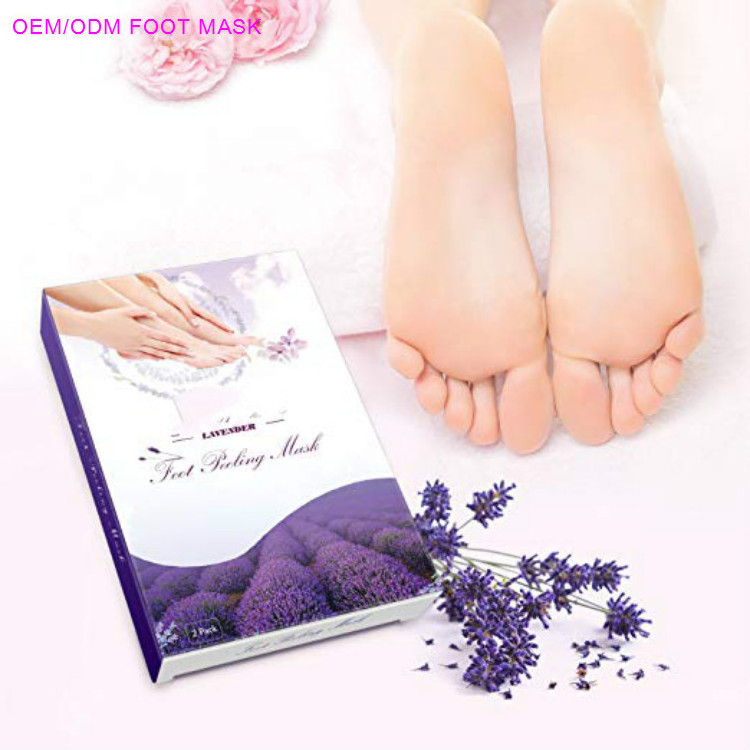 Private label Moisturizing Exfoliating Footmask Lavender Feet Peeling Foot Skin Care Mask