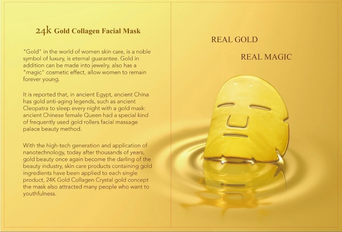 Collagen Crystal 24k Gold Facial Sheet Mask Anti-aging Brightening Beauty Cosmetic 24k Gold Facial Mask Lip mask