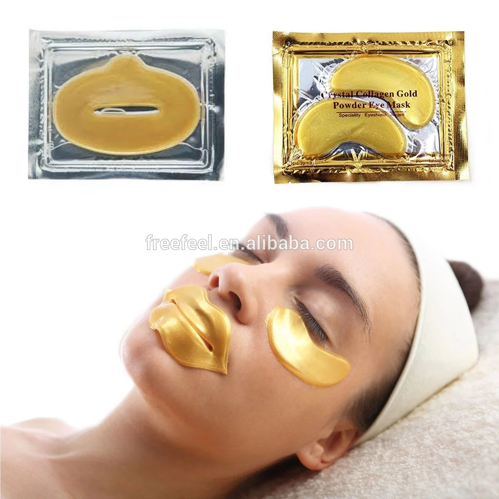 Collagen Crystal 24k Gold Facial Sheet Mask Anti-aging Brightening Beauty Cosmetic 24k Gold Facial Mask Lip mask