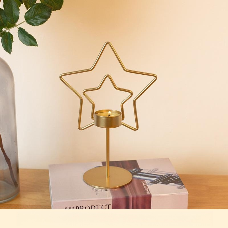 Customize Christmas  Tea Light Candle Holder Metal Star Decorative Gifts Tealight Candle Holder