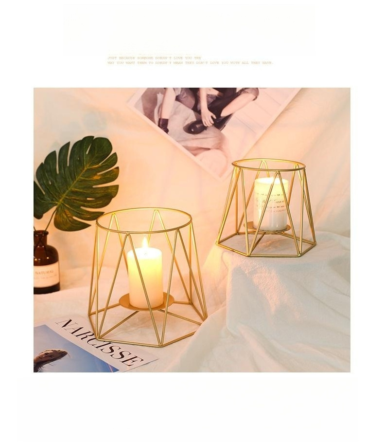 Customized Metal Wire Candle Holder Gold Decorative Tea Light Candleholders for Home Decor Table Decorations Centerpiece