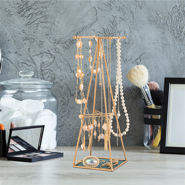 Tower Shape Metal Jewelry Stand  Jewelry Display with Multi-functional Desktop