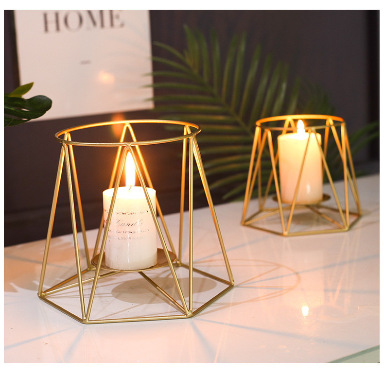 Customized Metal Wire Candle Holder Gold Decorative Tea Light Candleholders for Home Decor Table Decorations Centerpiece