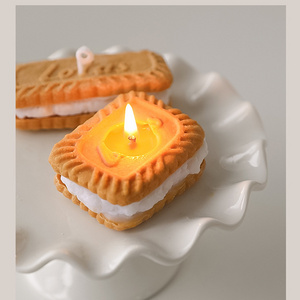 Amazon Hot Seller Scented candle high quality sandwich biscuits cookie shaped birthday party decoration food novelty candle