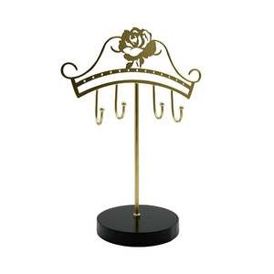 Wholesale Unique Design Customized Gold Metal Jewelry Stand Multi-functional  Rose Shape for Home,Bedroom