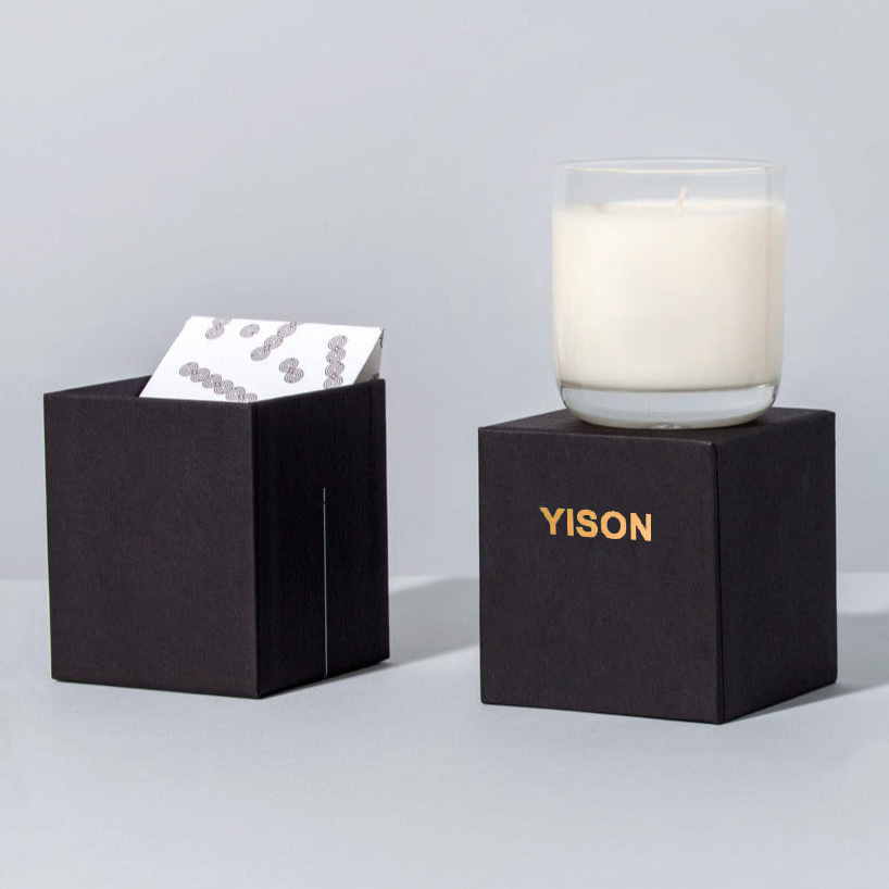 Wholesale custom luxury empty rigid packaging boxes gift 2 piece insert candle box with lid