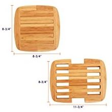 Natural Bamboo Expandable Bamboo Trivets Mat Hot Pads Trivet For Hot Dishes Pot Bowl Teapot Drinks