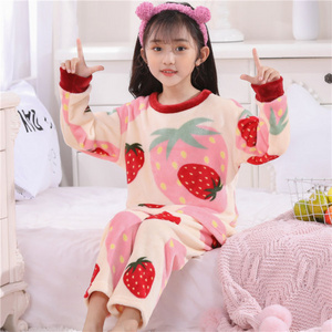 Winter Pijamas Para Mujer Pyjamas Children 2 Piece Warm Boy Sleep Wear Flannel Kids Longsleeve Girl Pajamas Set