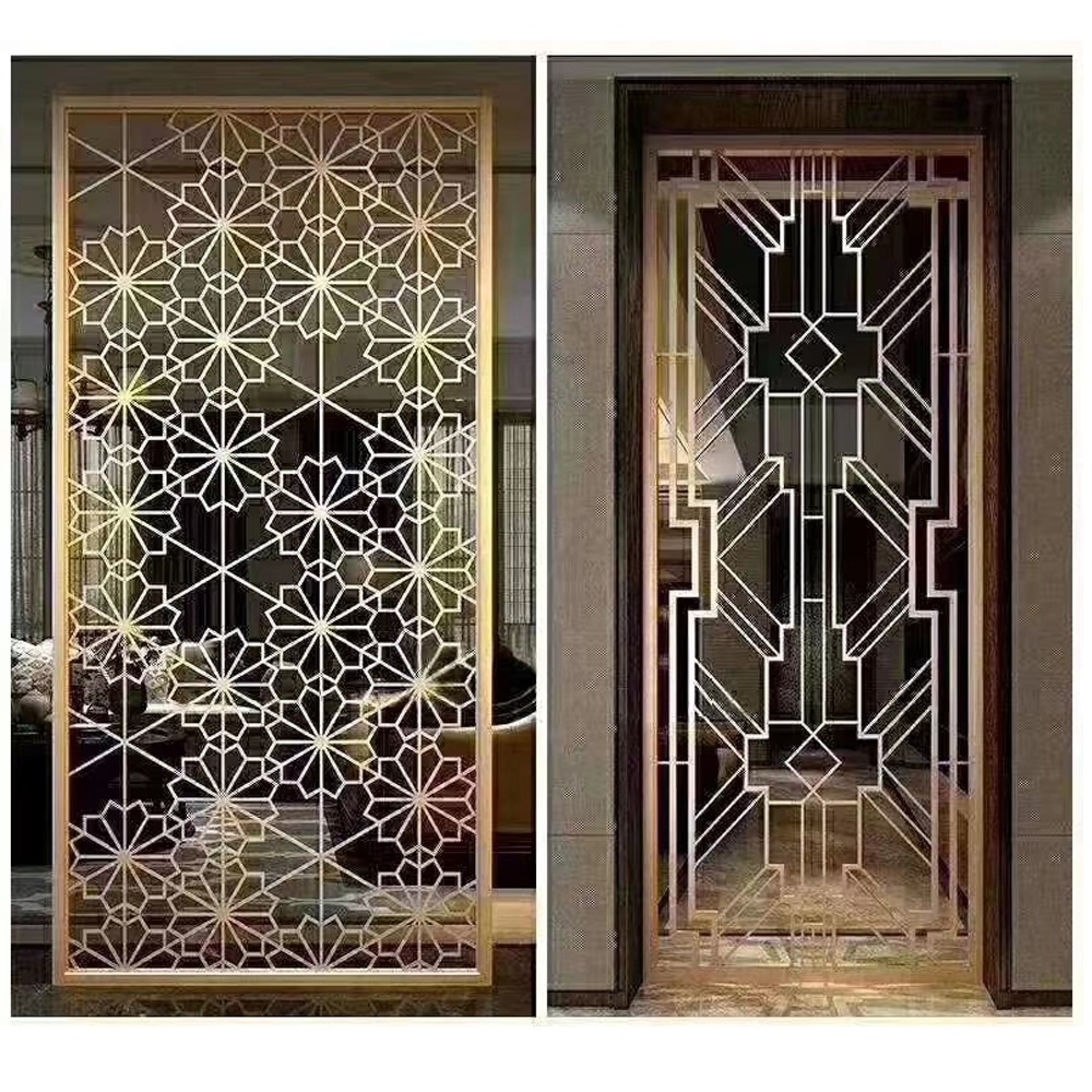 Reusable decorative screens wall partition stainless steel wall panels screen floor to ceiling room partition metal room divider