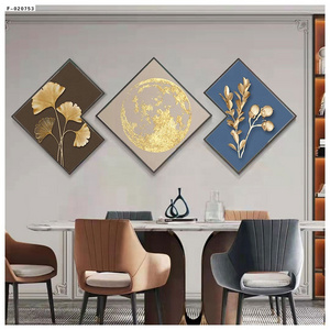 Adable Eco-friendly crystal porcelain painting islamic 3d glass wall art motivational canvas wall art living room decoration