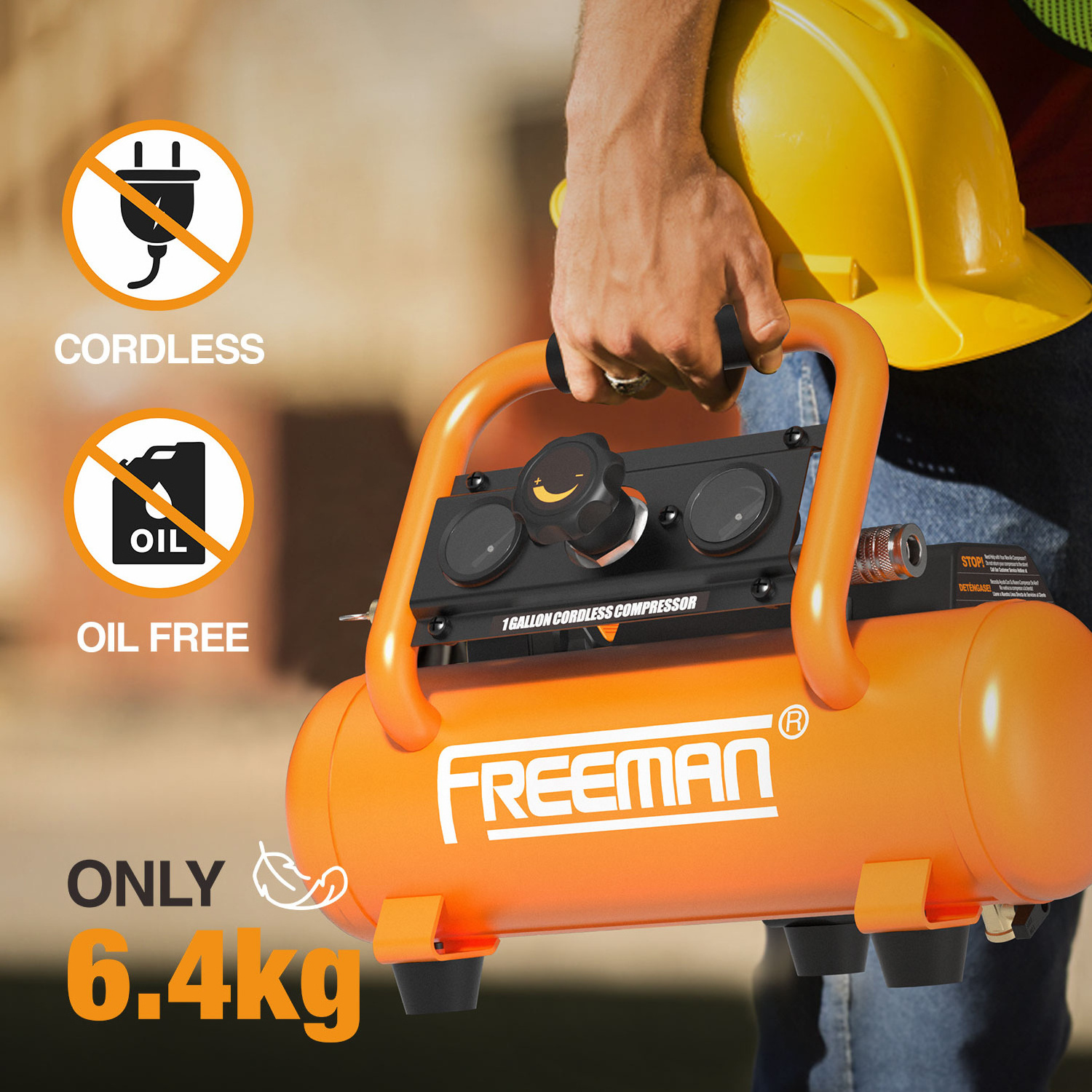 Freeman 4L 20V Battery 120PSI 240W Cordless Portable Oil Free Mini Paint Spray Gun Air Compressor for Nail Gun