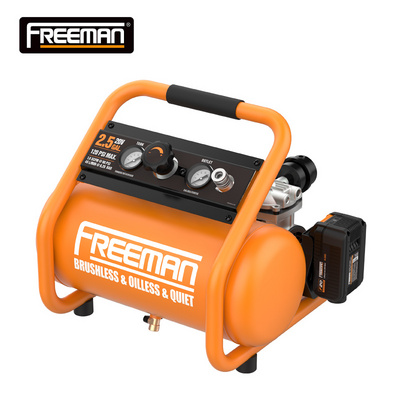 Freeman 2.5 Gallon 2/3 Horsepower Mini Portable 20V Li-ion Battery Cordless Oil-Free Quiet Air Compressor