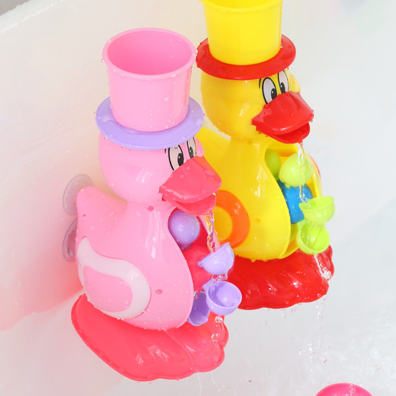 Cute Yellow Duck Waterwheel Elephant Toys Baby Faucet Bathing toy Cartoon Bath Water Spray Dabbling Toys