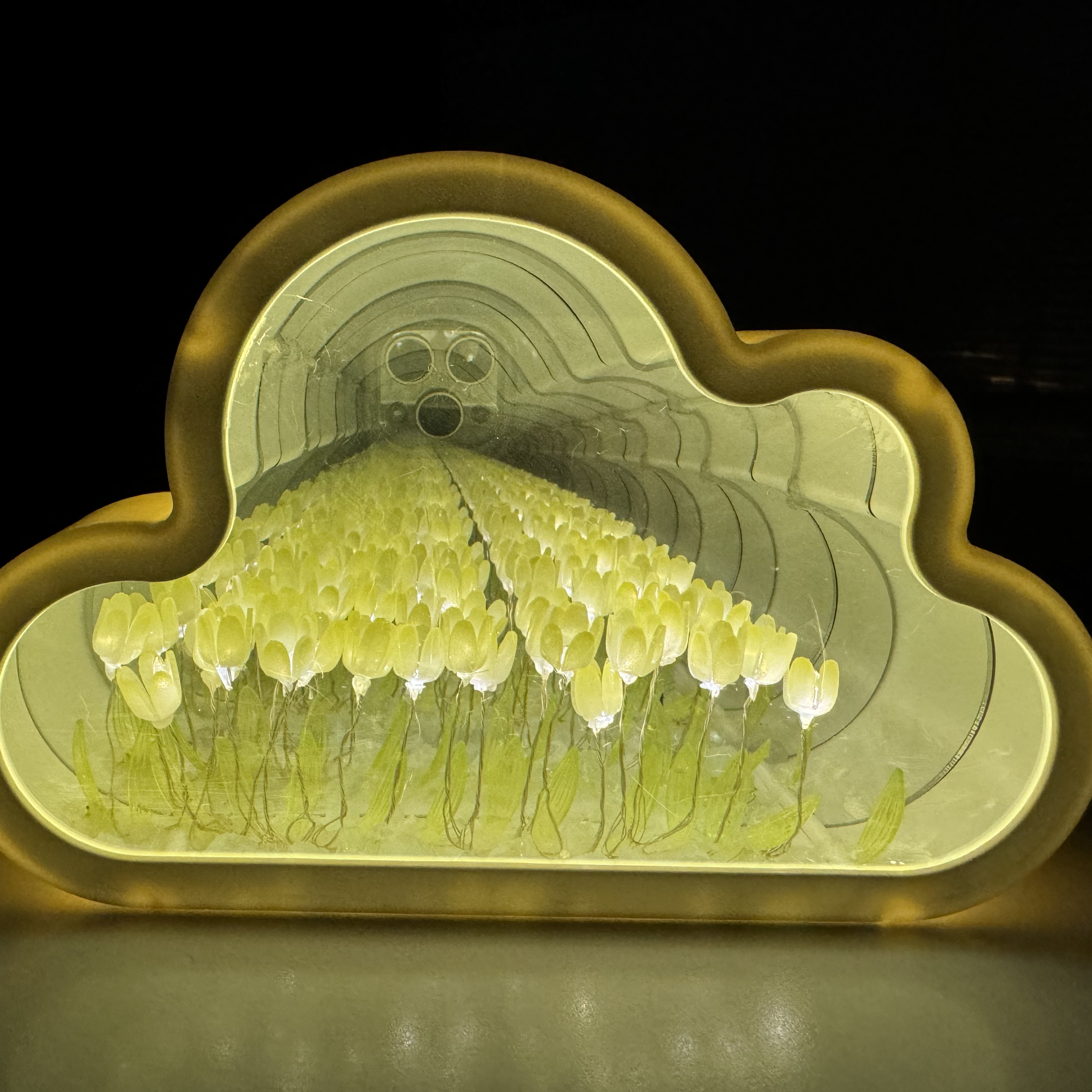 Girl Bedroom Ornaments Handmade Cloud Tulip Holiday Night Light With Mirror DIY Material Pack Lampara De Tulipanes