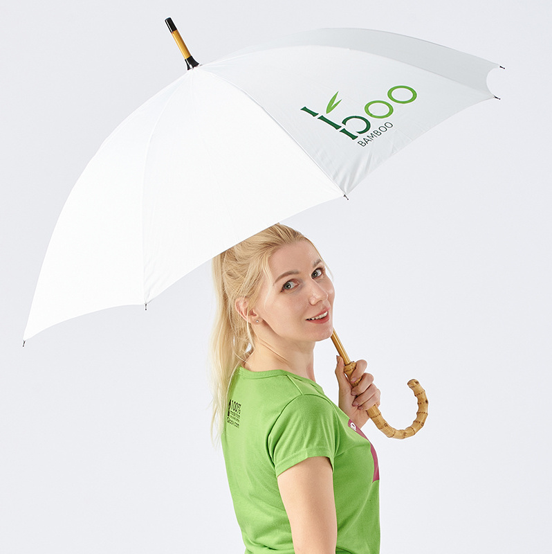 Promotion 23 inch OEM umbrella best wholesale bamboo long handle Golf Umbrella