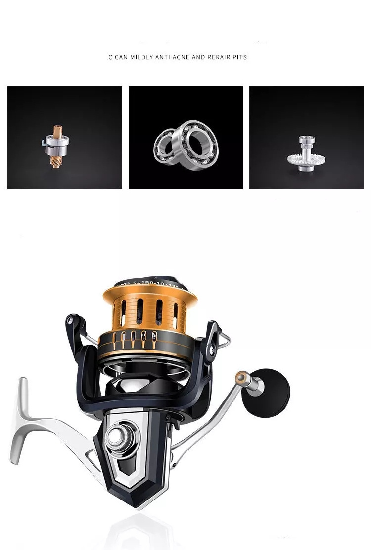 Oem Saltwater Fishing Reels Aluminum Alloy Casting Fishing Reels Large Coil Drag Max 10kg 4.1:1 Metal Fixed Spool Spinning Reels