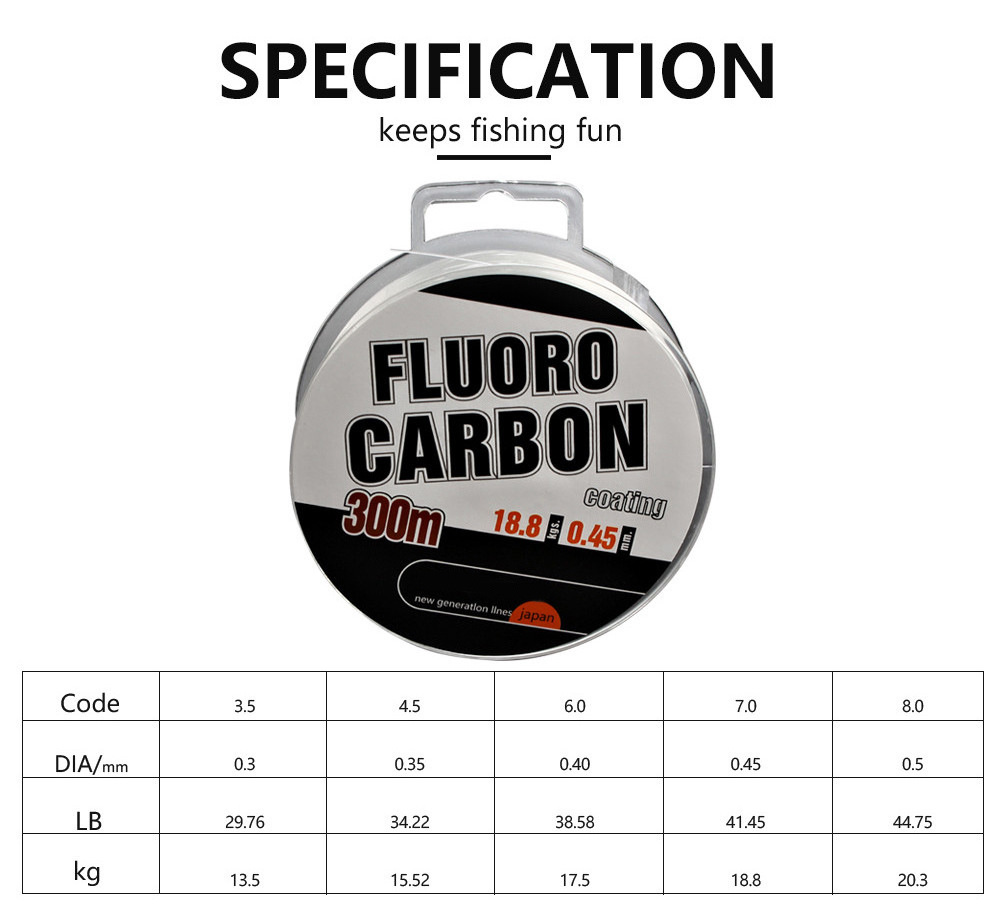 30-45LB 300M carp fishing japan Super Strong Nylon fluorocarbon coating monofilament fishing line