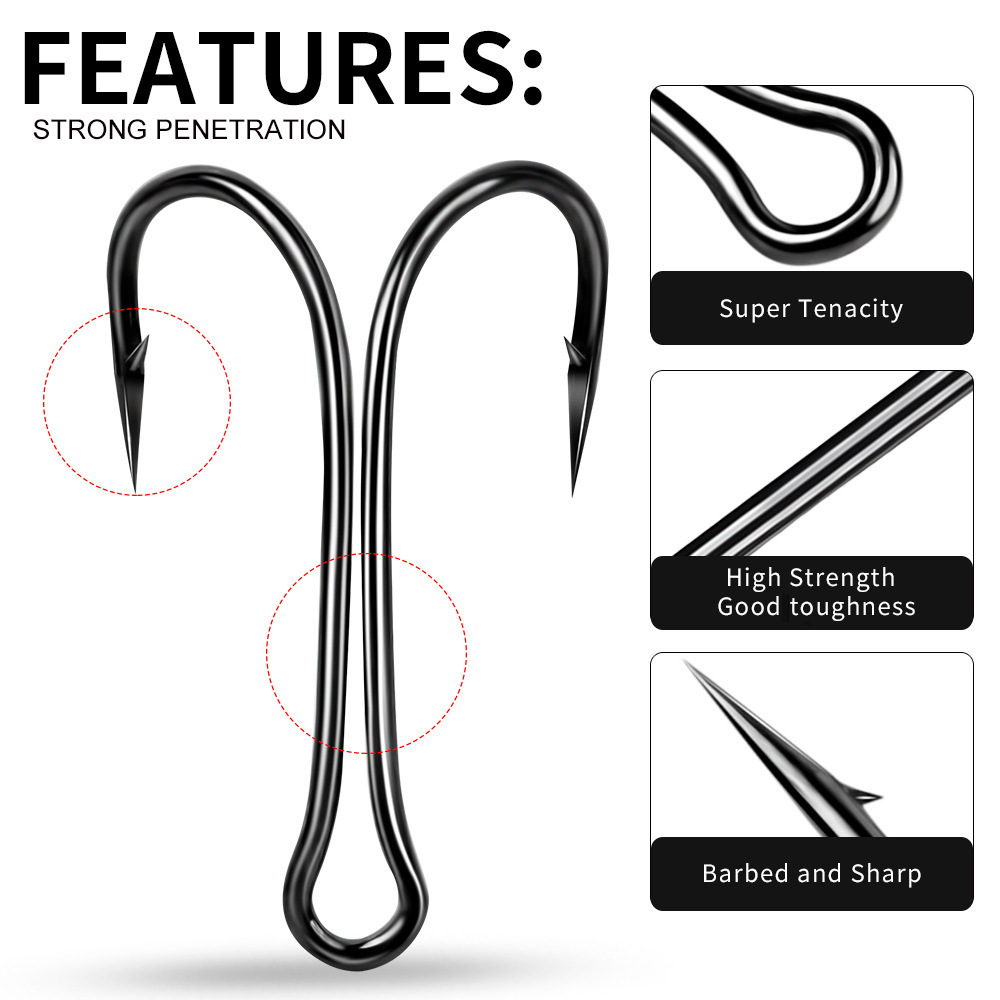 Fishing Tackle High Quality Stainless Steel Super Strong Sea Carp Double Fishing Hook