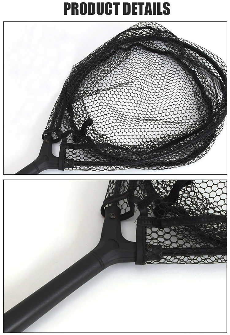 Fishing tackle handnet 24 inch aluminium frame rubber handle trout carp fly fishing landing net