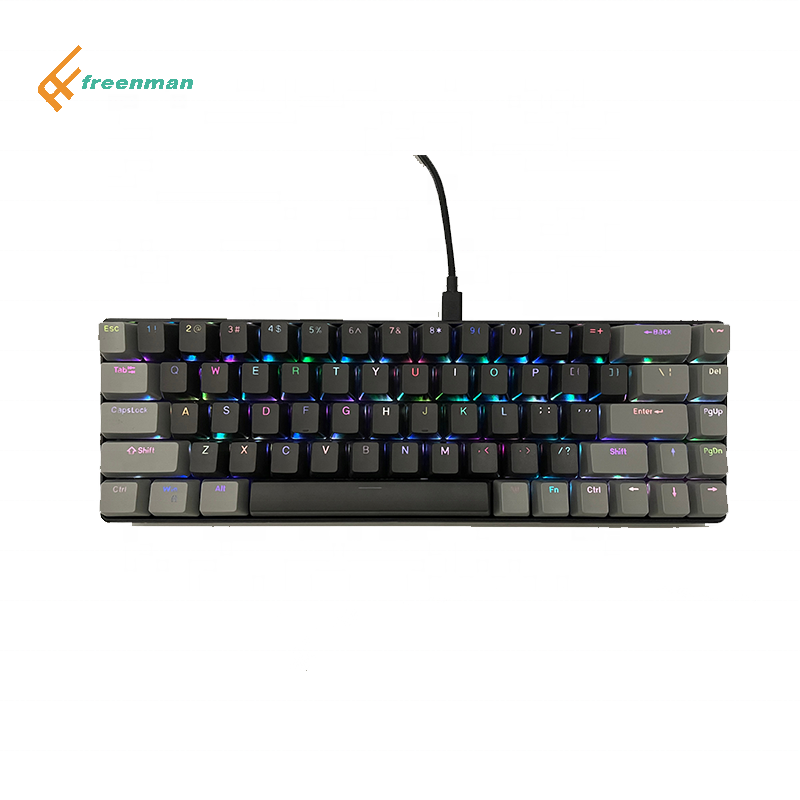 factory sale K68 60% Mechanical Keyboard Hot Swap Switches RGB LED Backlight Gaming Keyboard with Gaterons Red Brown Switches