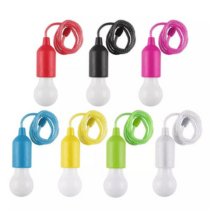 Cheap Price Battery Operated Portable Camping Hanging Mini Colorful LED Pull Cord Light Bulbs for Garden Party Decoration