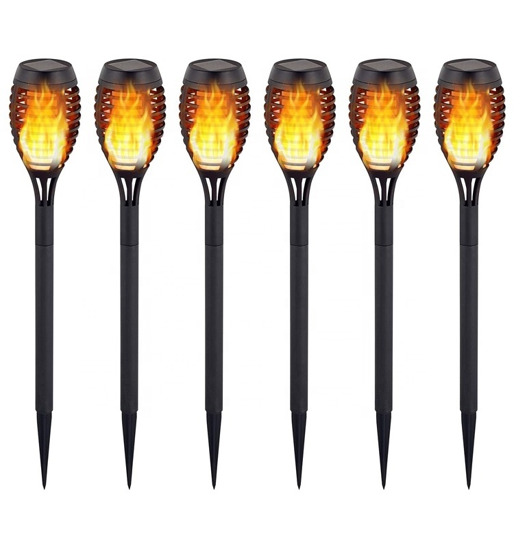 Solar Tiki Flickering Amber Tiki Torch Light with Rechargeable Batteries Tiki Torch light