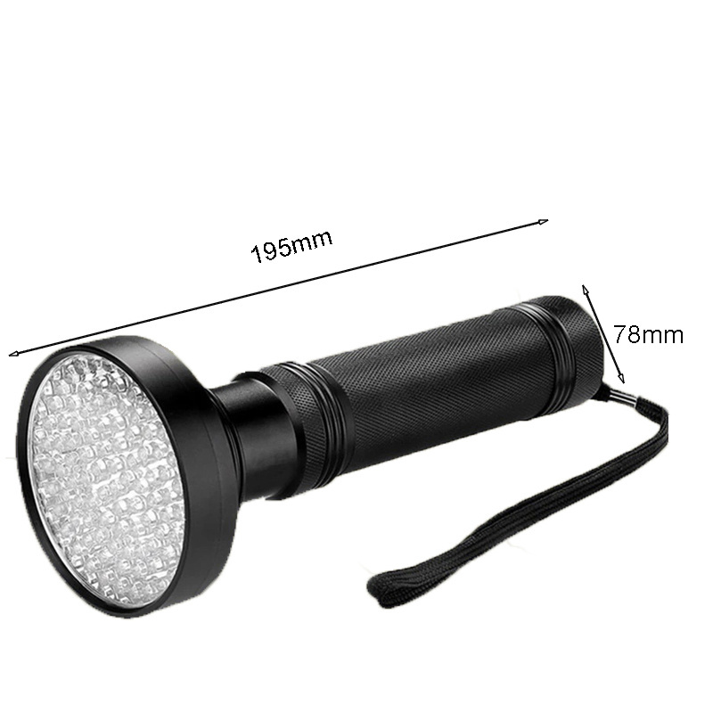 Handled Ultra Bright 100 LED 395nm Ultraviolet Blacklight Detector UV Flashlight for Dog Cat Pet Urine