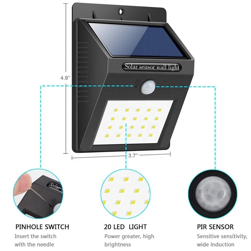 Solar Detective Security Emergency Waterproof Home Outdoor PIR Motion Sensor Solar LED Garden Light