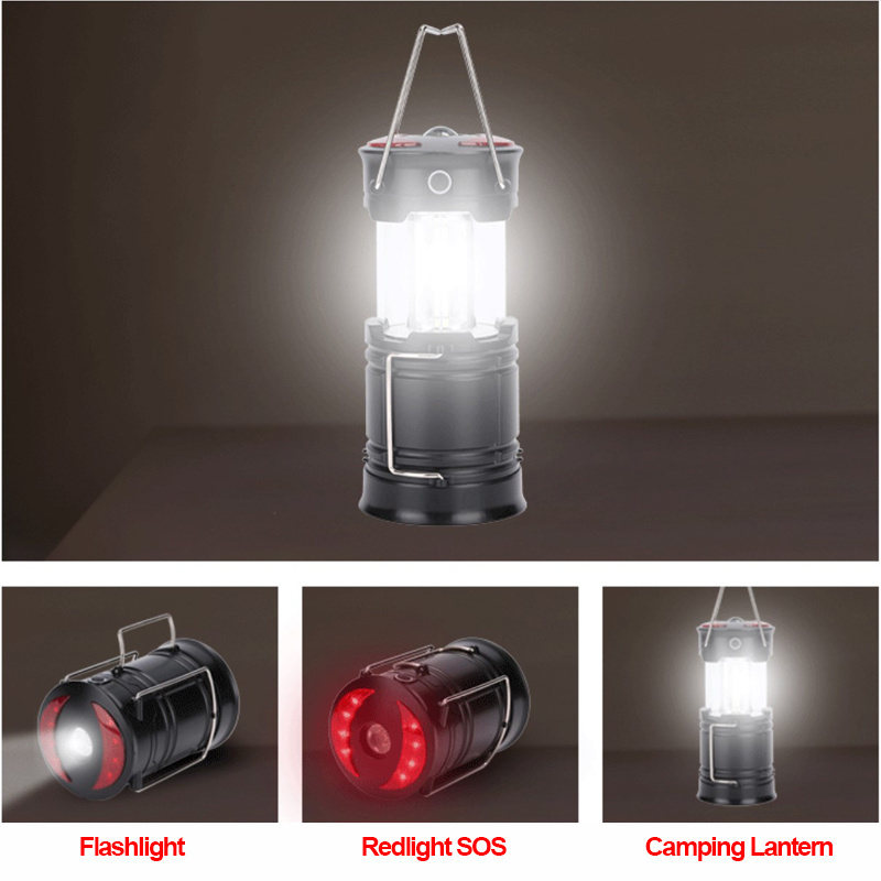 Custom Color Multi functional Portable Outdoor Emergency Inflatable Foldable COB LED Waterproof Multifunctional Camping Lantern