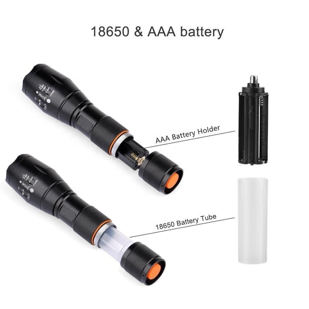 Super Bright Outdoor Waterproof Self Defensive Infrared Mini 1000 Lumen Small Rechargeable Tactical Zoom Led Flashlight