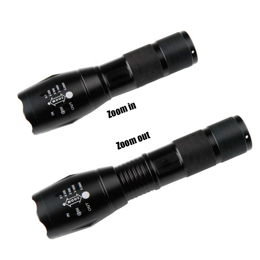 Super Bright Outdoor Waterproof Self Defensive Infrared Mini 1000 Lumen Small Rechargeable Tactical Zoom Led Flashlight