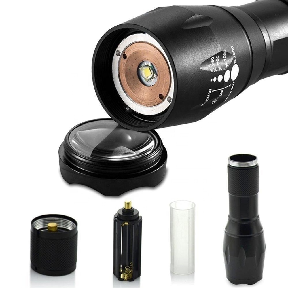 Super Bright Outdoor Waterproof Self Defensive Infrared Mini 1000 Lumen Small Rechargeable Tactical Zoom Led Flashlight