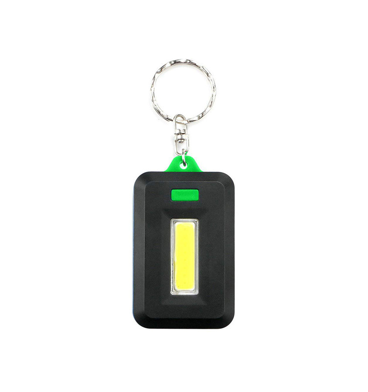 Custom Personalized Logo Square Colorful ABS Outdoor Emergency 3 Modes Ultra Power Pocket Mini COB LED Keyring Flashlight