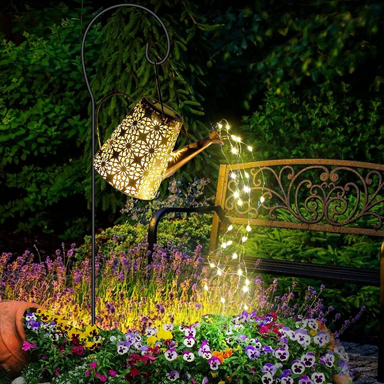 Watering Solar Can Lights, Halloween Decorations Outdoor Solar Powered Decorations Lights, Waterproof Solar Garden Lights