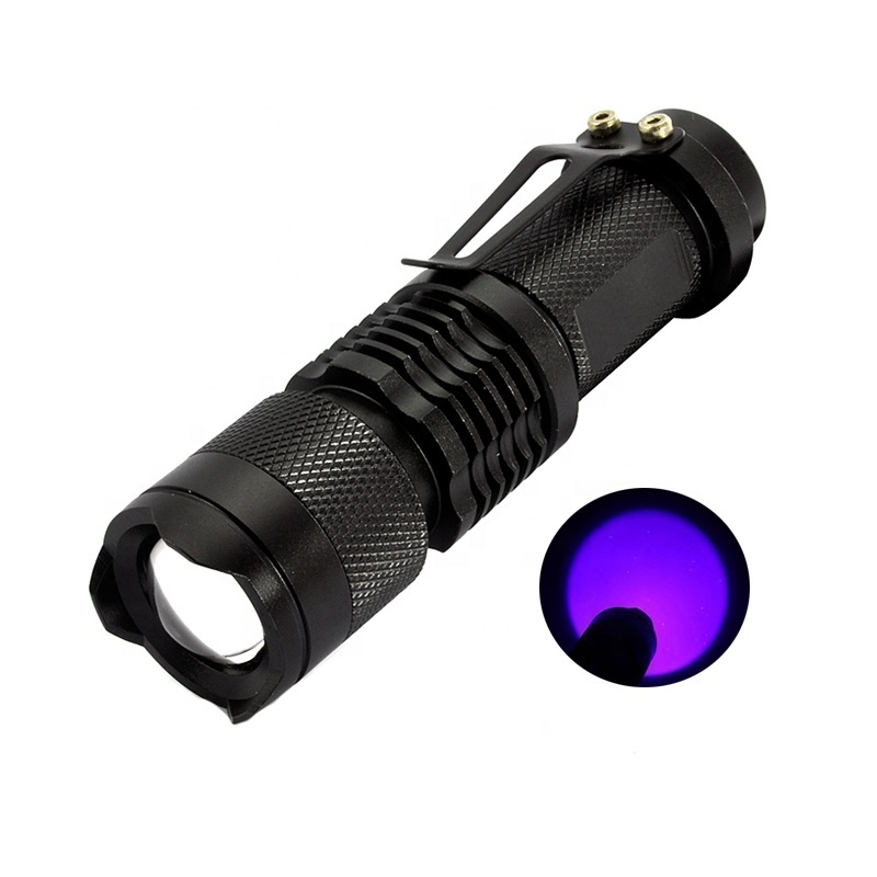 Hot Selling 2 in 1 Mini AAA Battery Powered Short Wave Black Light Blacklight 365nm 395nm LED UV Flashlight