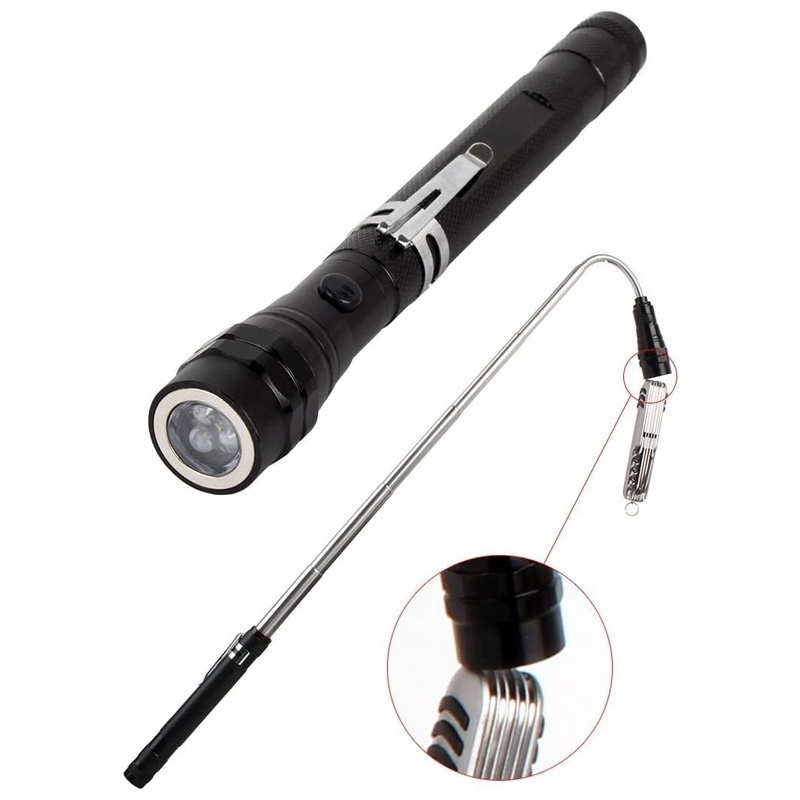 3 LED Mini Aluminum Alloy Telescopic Flexible Expandable Zoomable Adjustable Magnetic Portable Multifunction Pick Up Tool Light