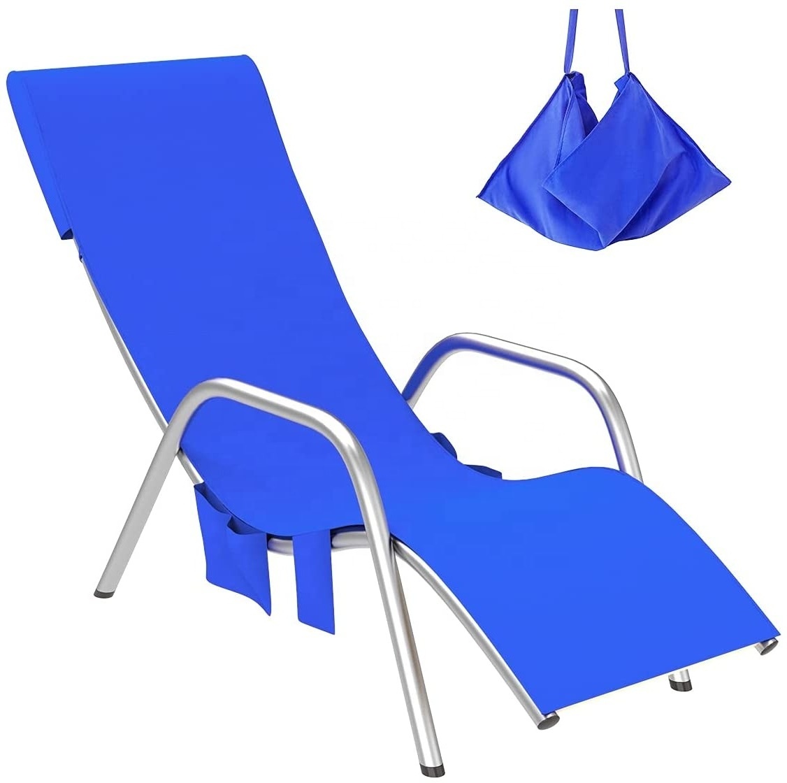 Lounge chair beach towel with pockets microfiber towel for beach high technology