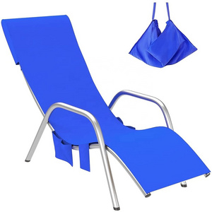 Lounge chair beach towel with pockets microfiber towel for beach high technology