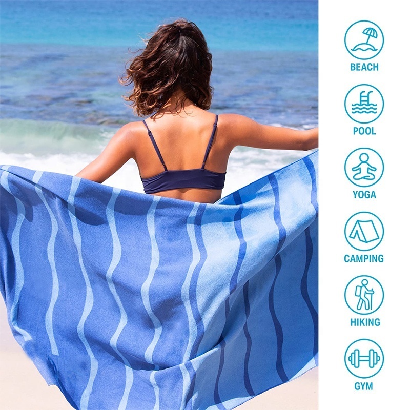 High quality  customized recycled travel extra large quick dry bath sports yoga non-slip beach towel