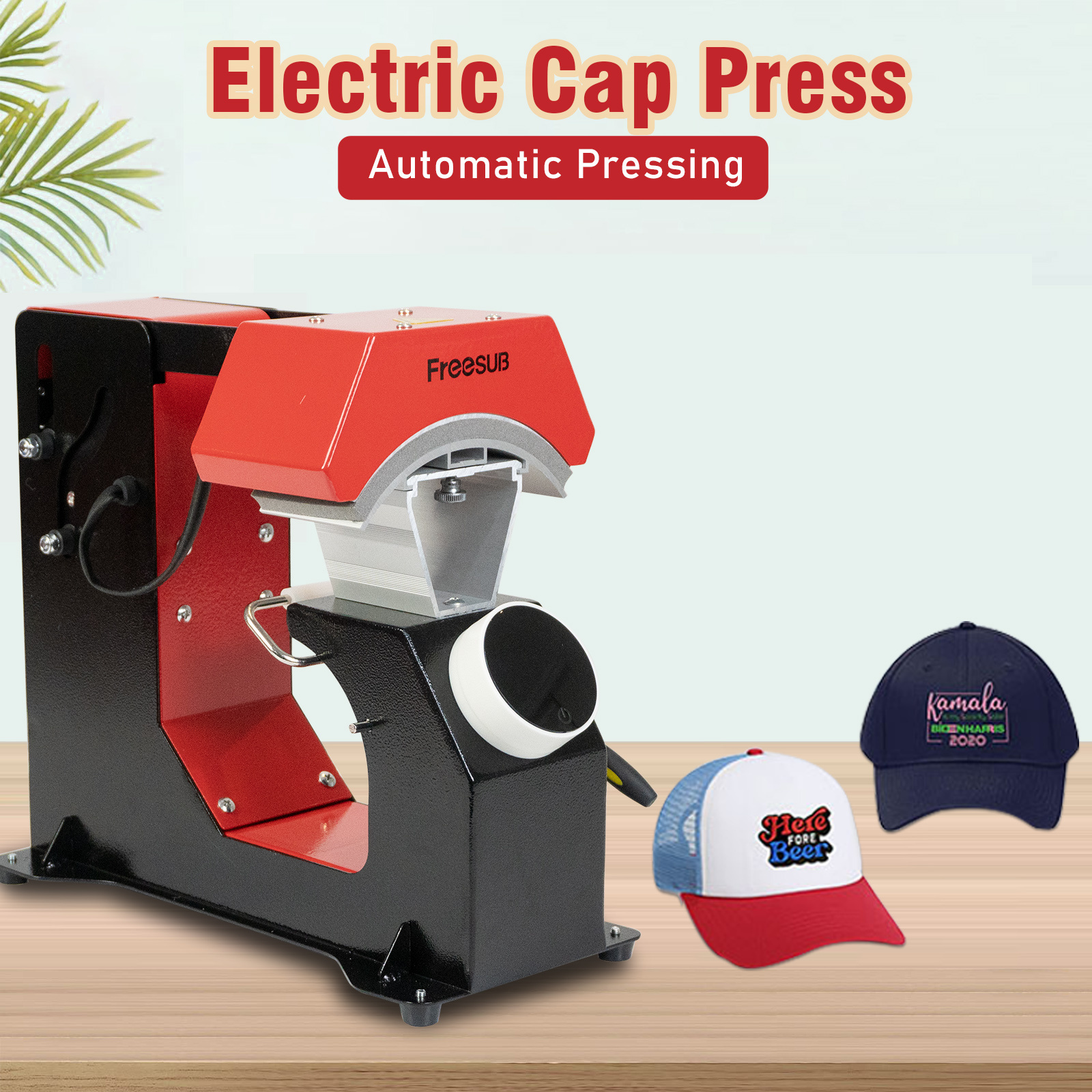 Freesub 3 in 1 automatic hat cap heat press machine hat printing machine F136