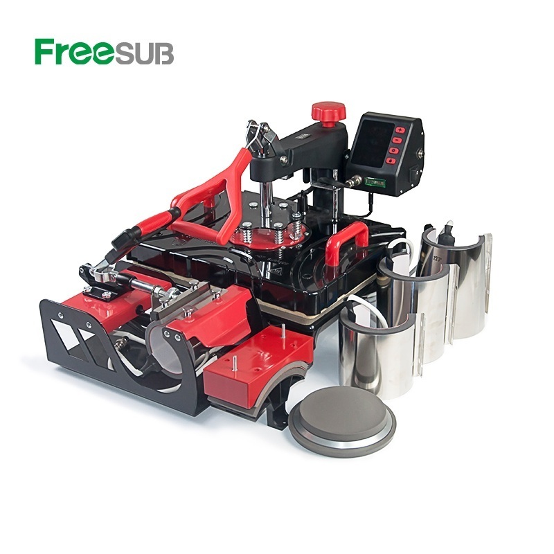 Freesub high quality 8 in 1 combo heat press machine T shirt pen cap printing machine P8100-8