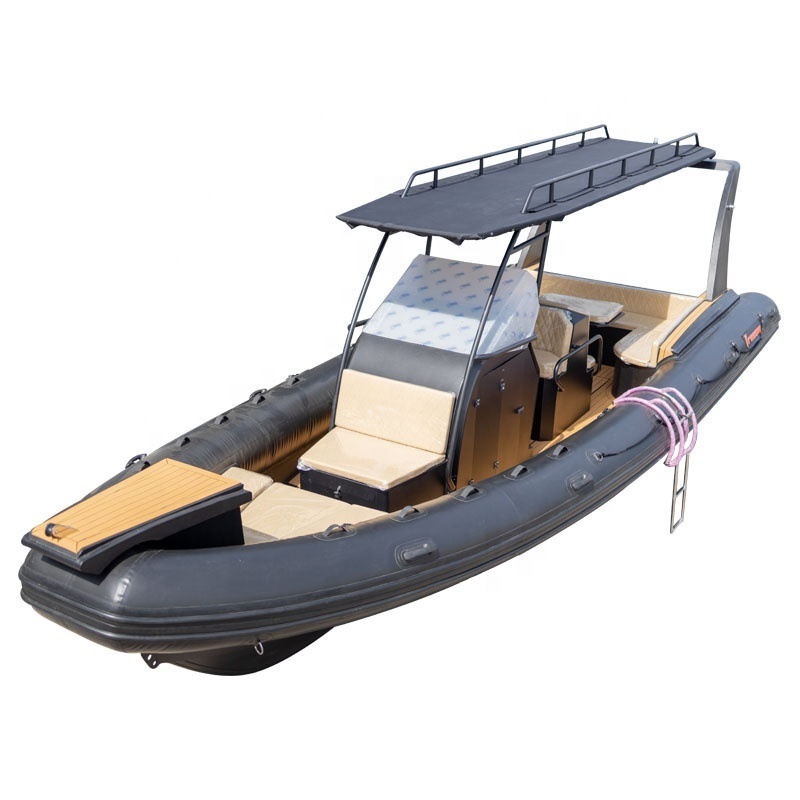 25ft RIB760 High Speed 15 people Aluminum Hull PVC/Hypalon  RIB Boat  With  Navigation lights and Seats for Life-saving