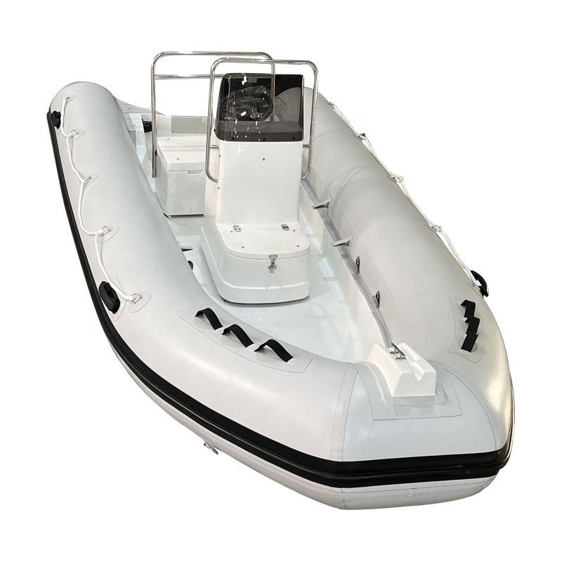 16ft RIB480 Deep V Fiberglass Hull PVC/Hypalon Inflatable Boat with Center Console and Seat Box for Fishing Boat