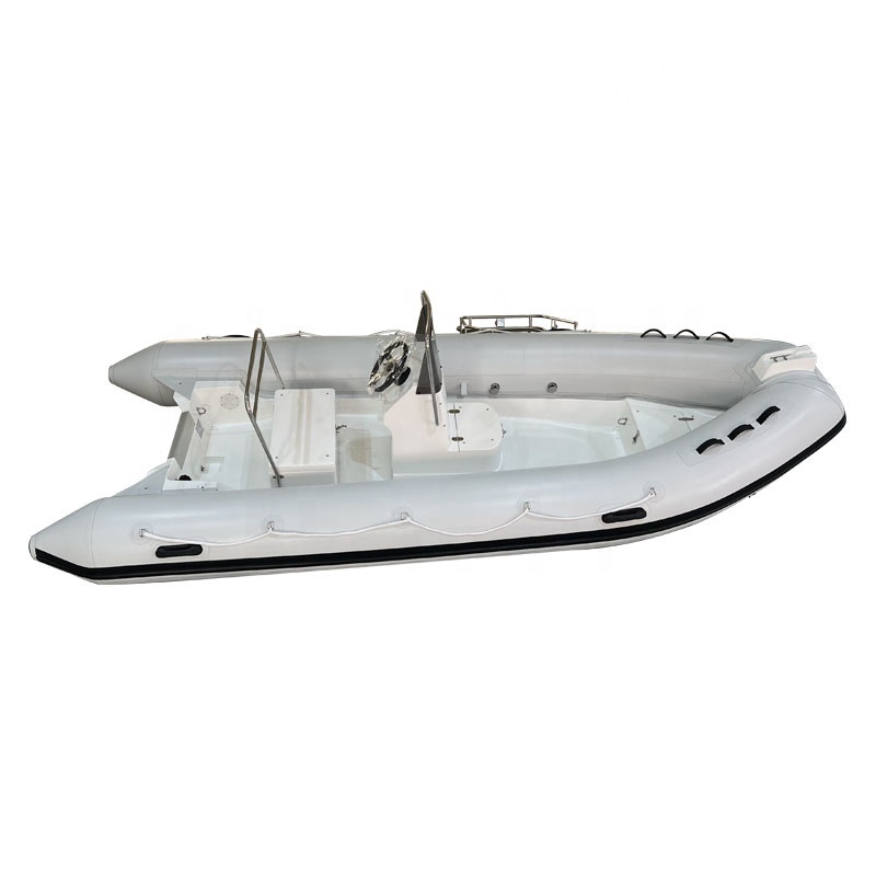 16ft RIB480 Deep V Fiberglass Hull PVC/Hypalon Inflatable Boat with Center Console and Seat Box for Fishing Boat